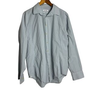 Calvin Klein Slim Fit Stretch Blue Plaid Button-Down Shirt